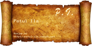 Petul Ila névjegykártya